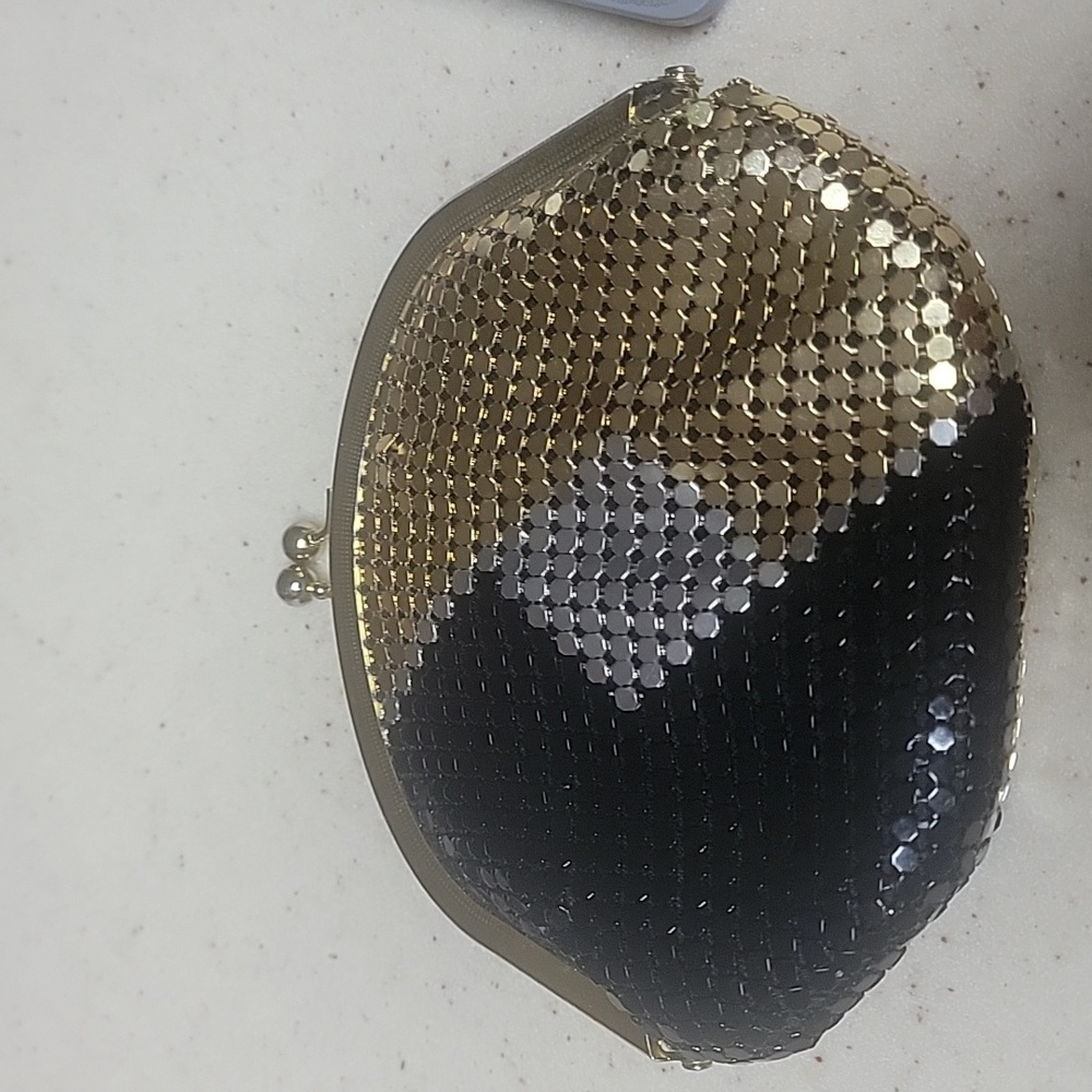 Y&S Original Silver Gold Black Liquid Metal Mesh Clutch Change Purse